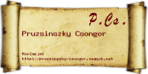 Pruzsinszky Csongor névjegykártya